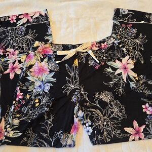 Soma Black Floral Pajama Pants